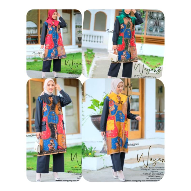 TUNIK BLOUSE BATIK MOTIF WAYANG