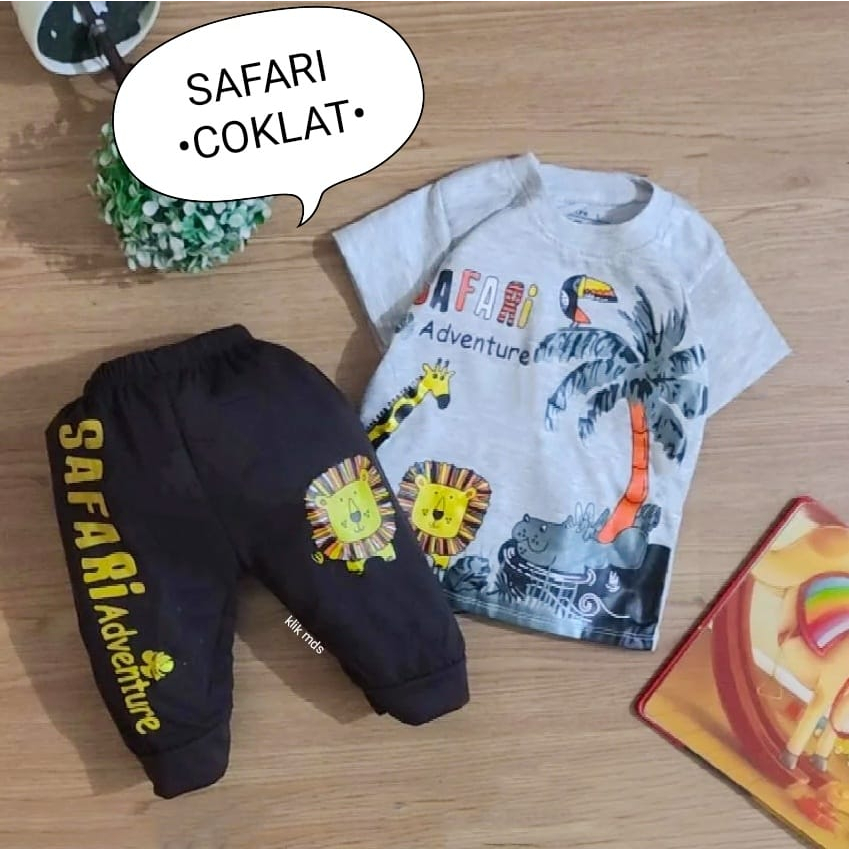 Setelan Anak Laki-Laki - Baju Bayi Cowok Motif Aku Si Tiger Dan Aku Si Lion Estimasi 3-18 Bulan