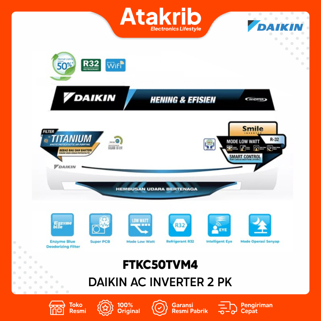 DAIKIN AC INVERTER 2 PK FTKC50TVM4