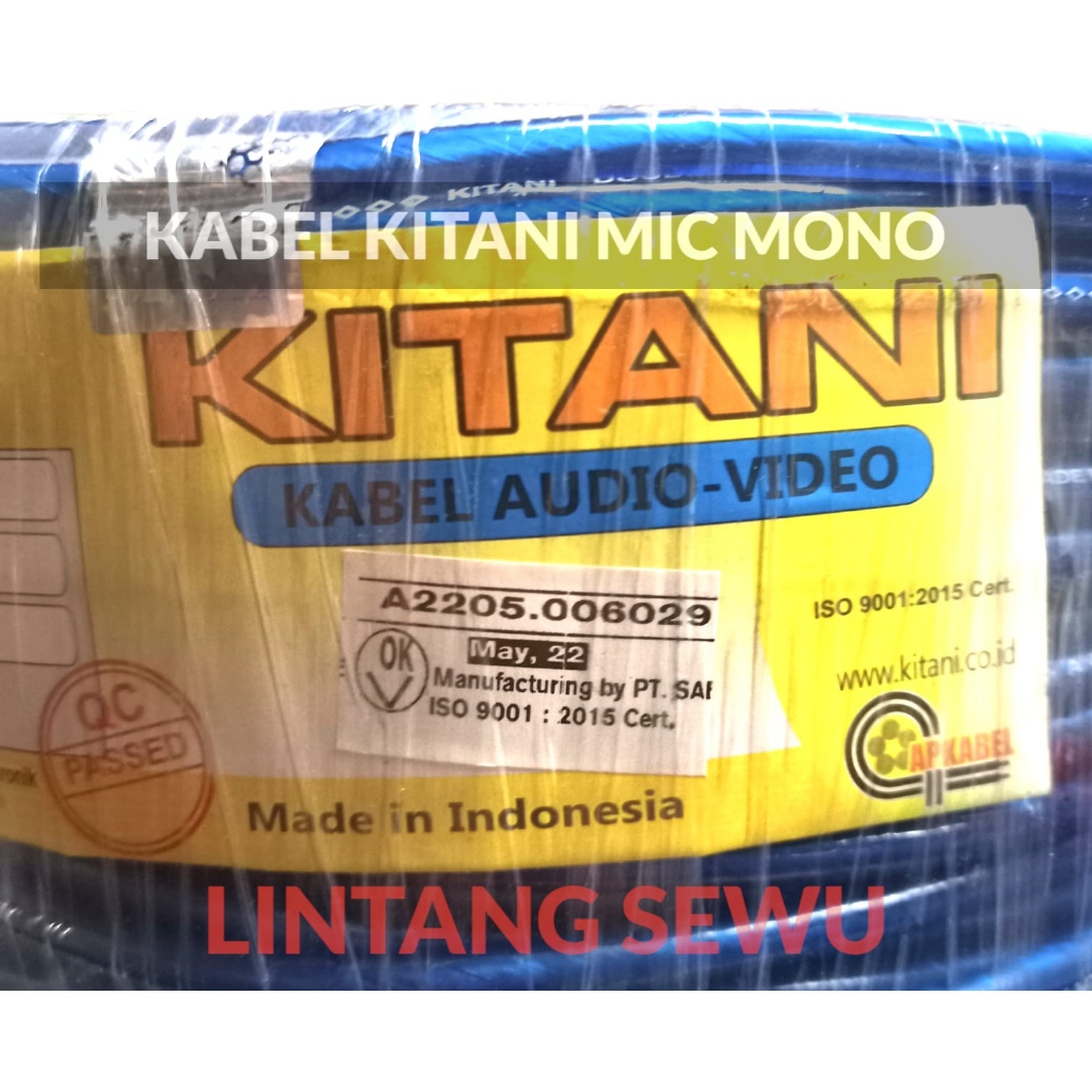 KABEL MIC MONO KITANI 1 X 25 X 64 0.12 KABEL MIC AUIDO KITANI MONO 1X25X64/0.12