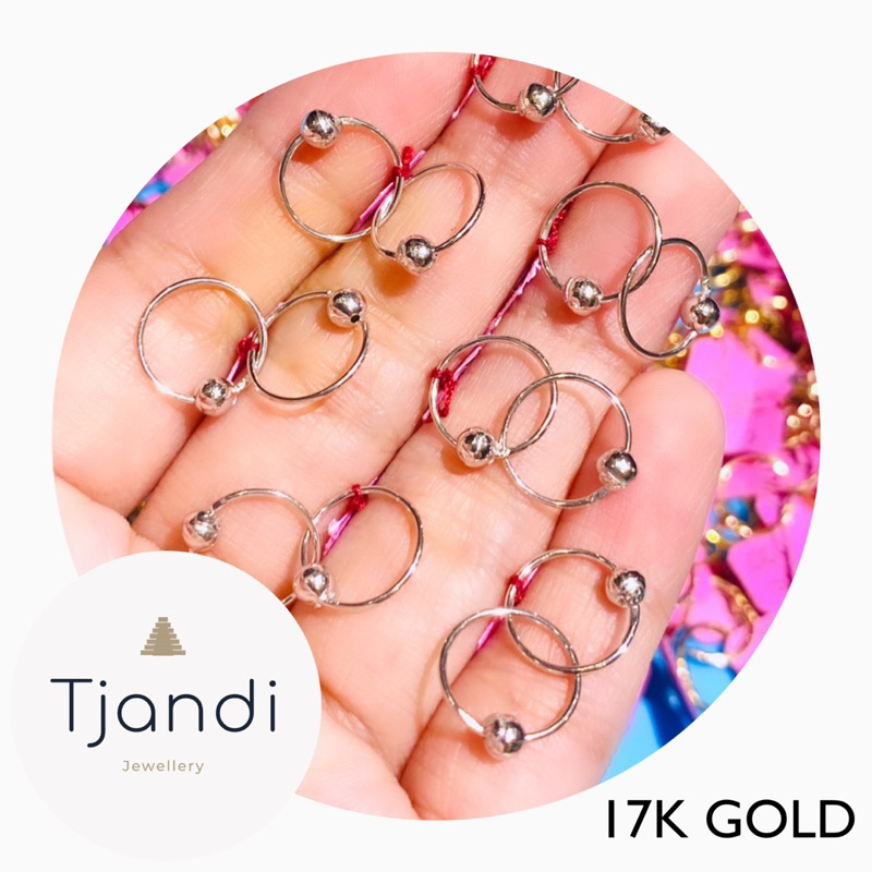 Anting Bayi Emas Putih & Kuning 17K Newborn Baby