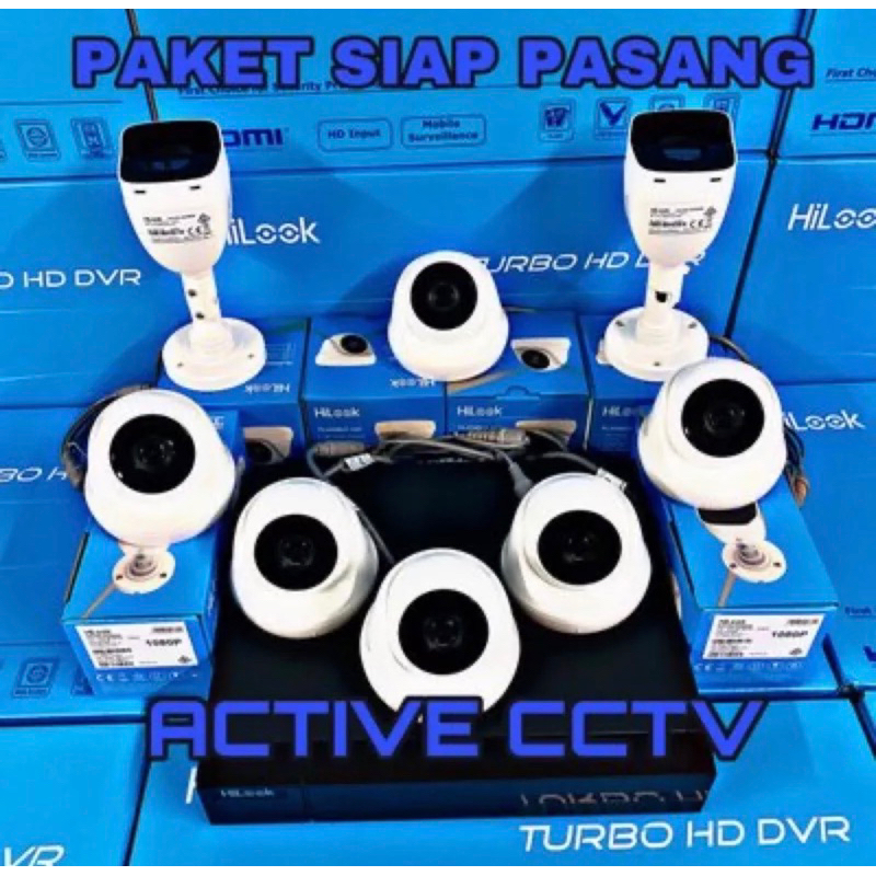 PAKET KAMERA CCTV HILOOK 2MP 8 CAMERA 8 CH CHANNEL 1080p FULL HD KOMPLIT SIAP PASANG 8ch 2TB