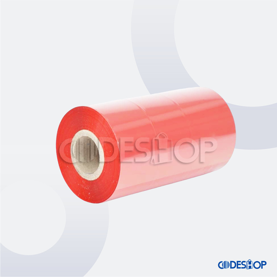 Ribbon Barcode Premium Wax 110 x 300 Meter Red / Merah 110x300 m