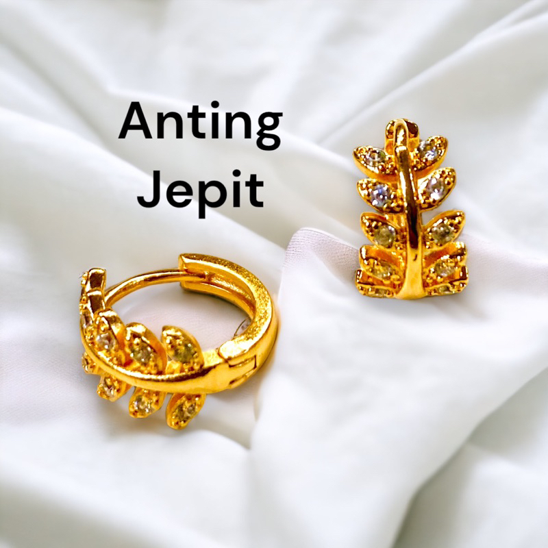 Anting wanita //anting permata//anting klip baris permata satu//anting jepit //perhiasan. Fasion