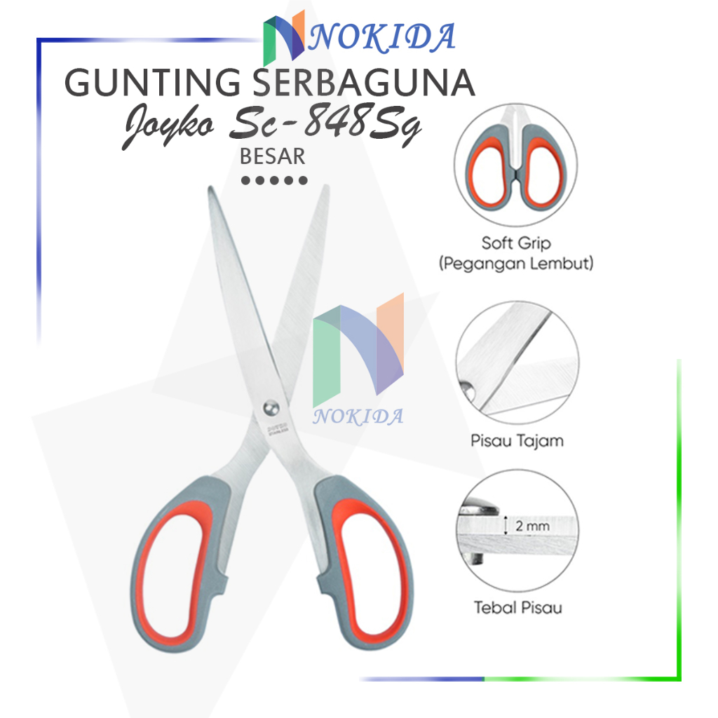 

Nokida Gunting Joyko SC-828SG 838SG 848SG / Alat Pemotong Rambut Super Tajam Kertas Plastik Kain