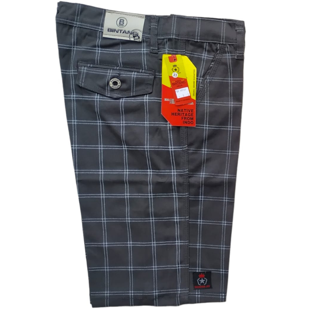 Celana Pendek Tartan Bahan Katun Twill Melar Tebal Adem Halus