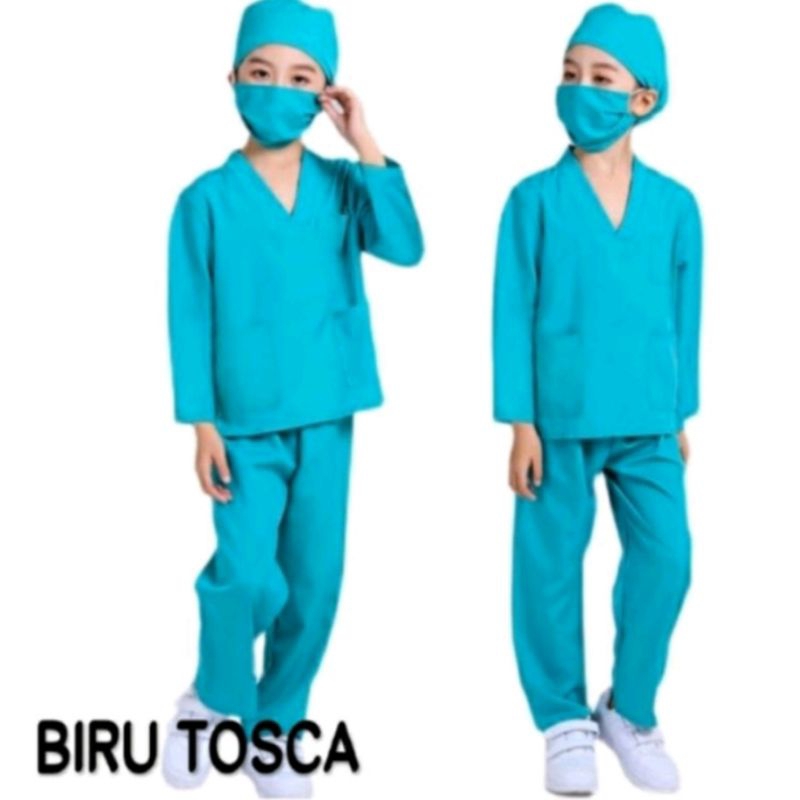 Baju propesi/Baju dokter anak/baju karnaval  TK SD/kustum dokter anak lengan panjang
