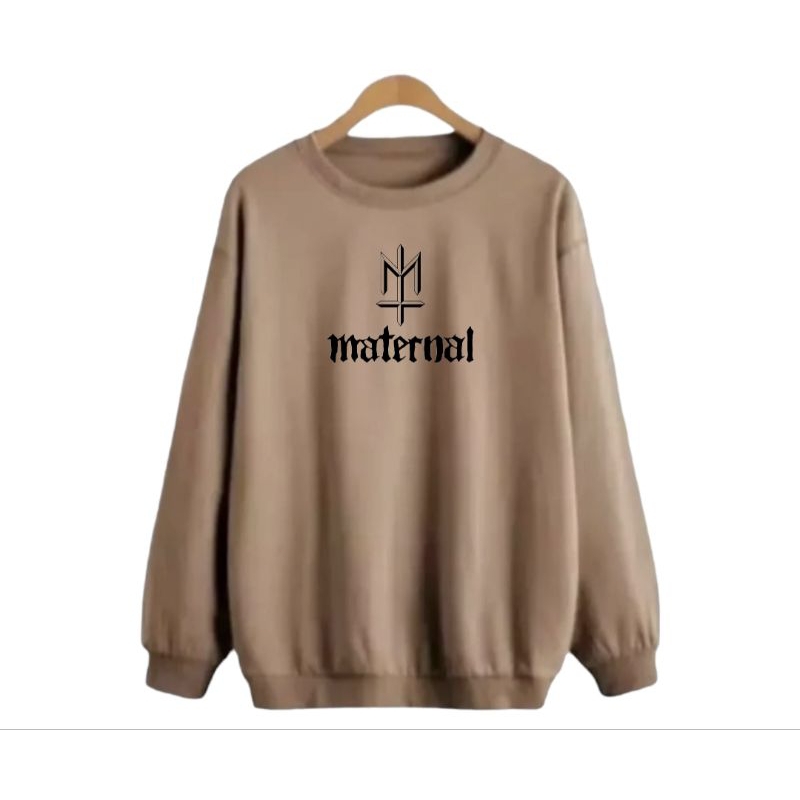 Sweater Polos Logo maternal 8 Warna 7 Ukuran / Crewneck Pria Wanita