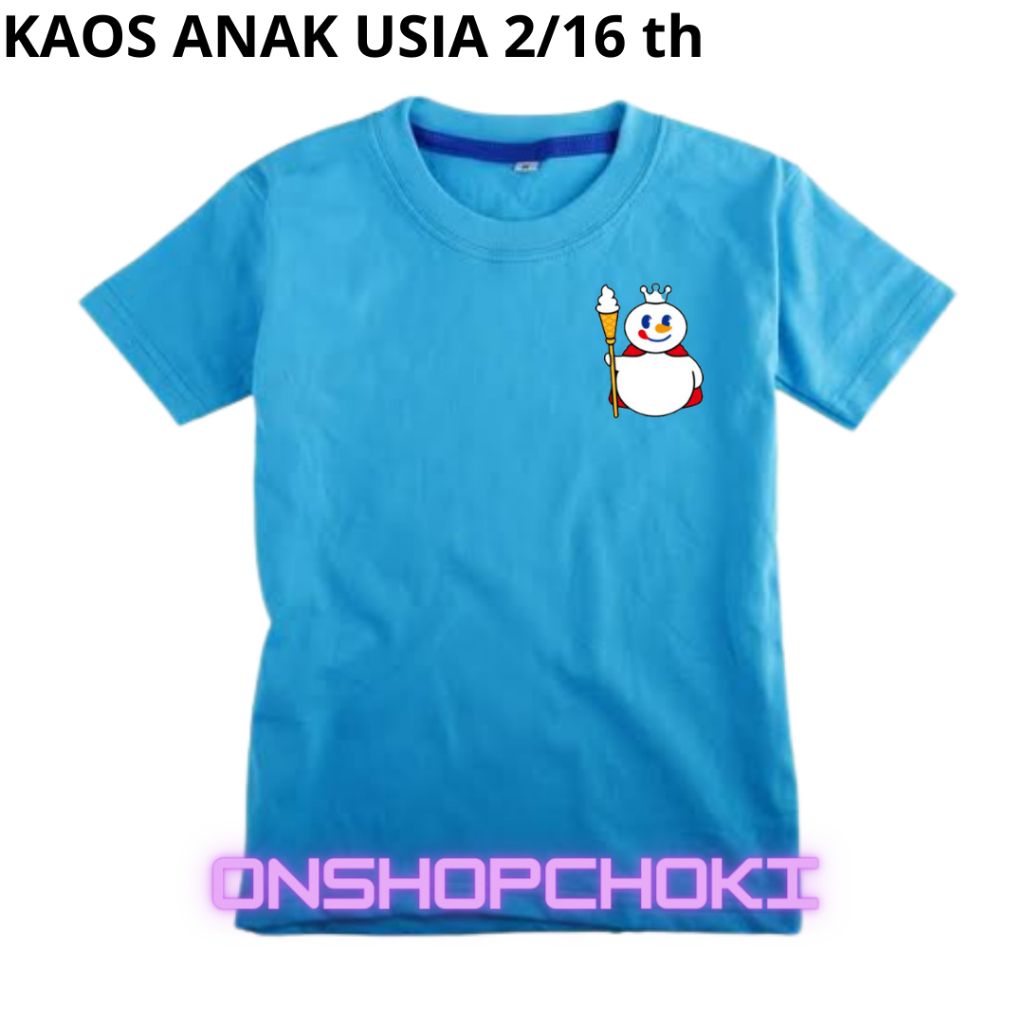 Kaos anak-anak cowok/cewek Gambar MIXUE Unisex Usia 2/16 kaos oblong pakaian anak-anak