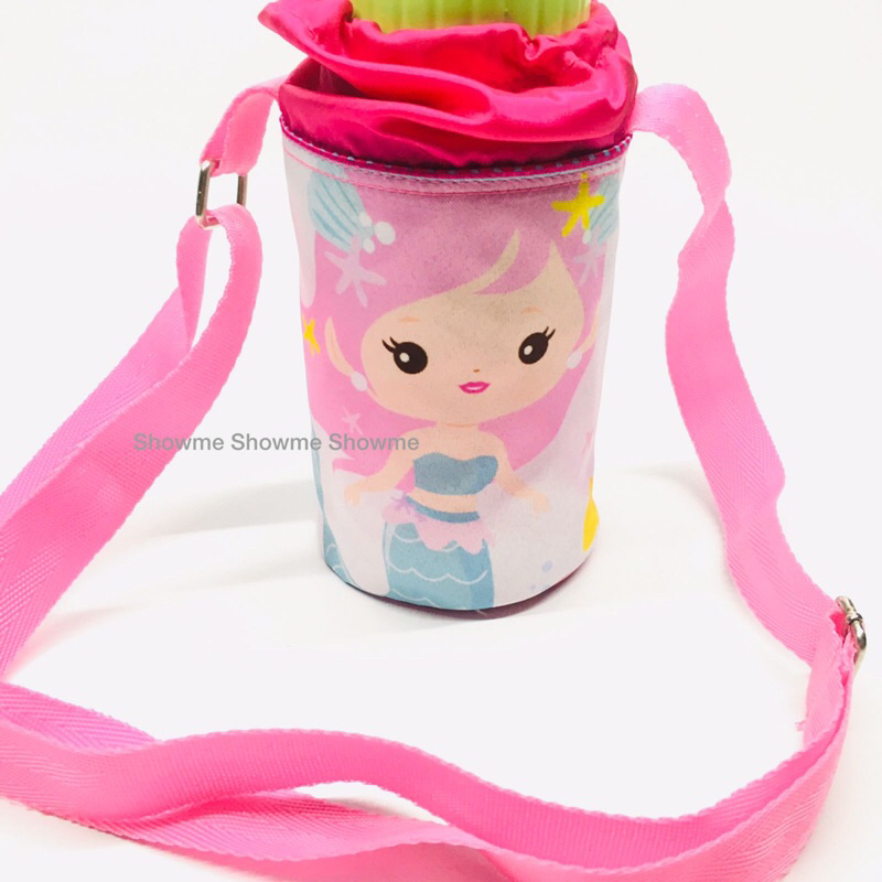 Showme tas botol minum anak sekolah karakter premium cetakan anti luntur MEMRMAID CUTE PINK