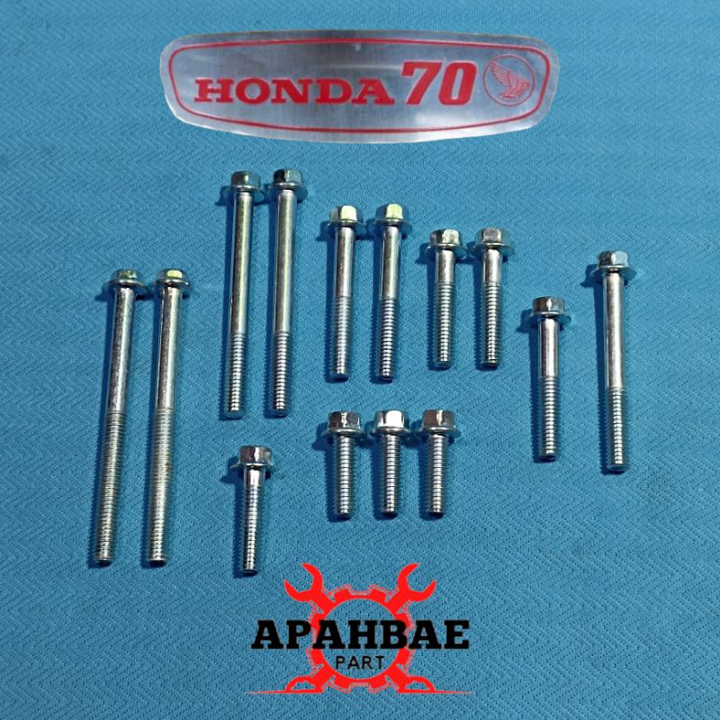 1 Set Baut Bak Blok Kanan Kiri Kopling Magnet Honda C70