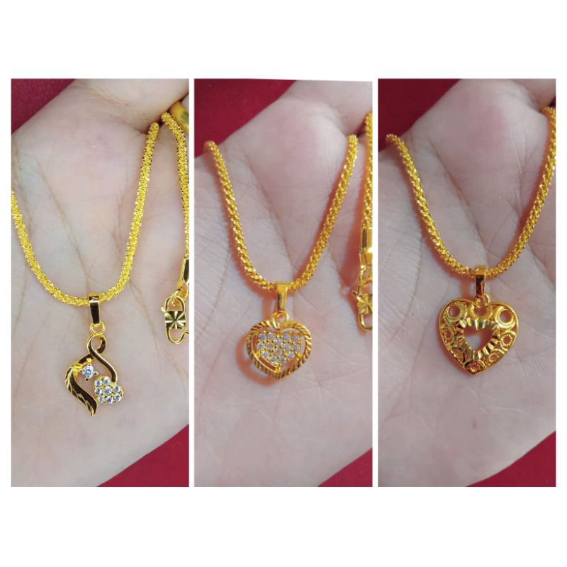 kalung nanas love 3 lapis emas 24k