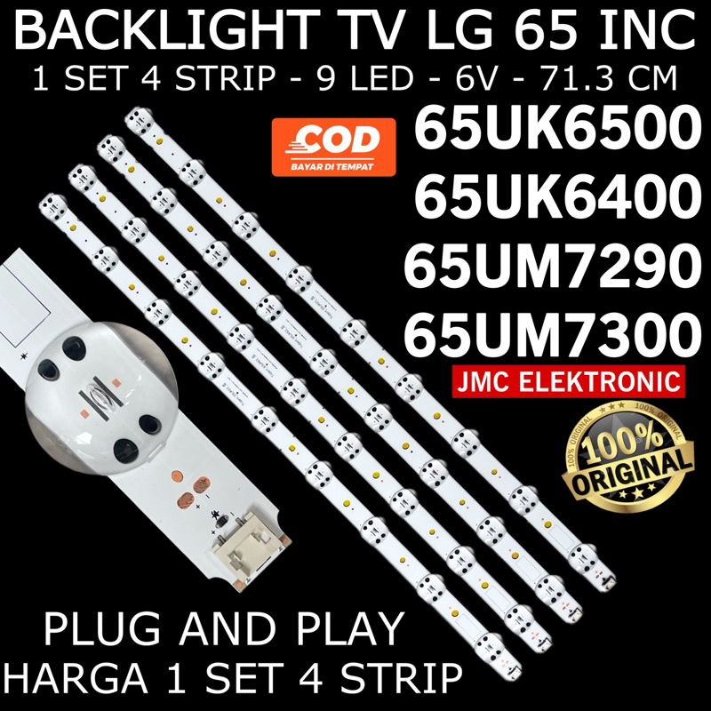 BACKLIGHT TV LED LG 65 INC 65UK6400 65UK6300 65UK6400 65UK63(BOE)9LED_SVL650A95_REV1.0180416 LAMPU BL 65 INCH LENSA BAGONG 9 KANCING MATA 6V