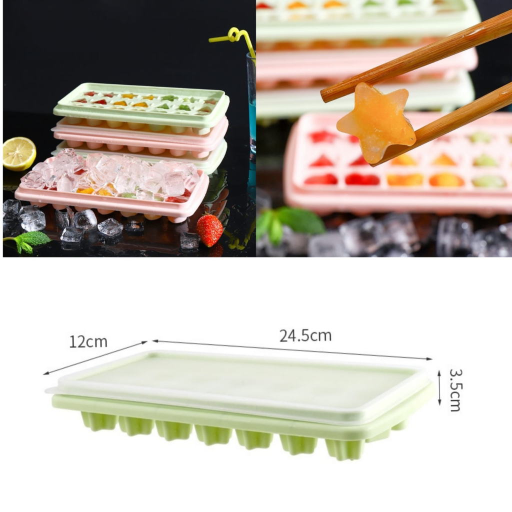 CETAKAN ES BATU TUTUP JELLY PENCETAK AGER PUDING COKLAT PERMEN GUMMY IMPORT MURAH SILIKON LA150RD ICE CUBE TRAY PRAKTIS SERBAGUNA