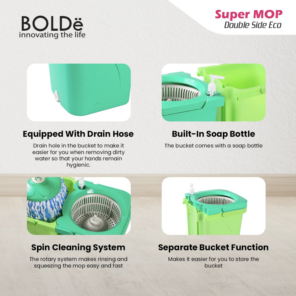 BOLDe Super Mop Double Side Eco (Alat Pel Otomatis)