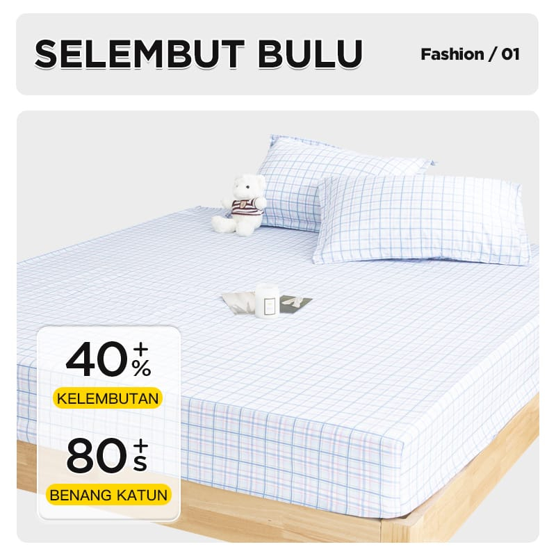 BIG SALE sprei Asthetic Termurah Sprei ukuran 120 Sprei Motif Kotak-kotak Seprai Aesthetic Set Bantal