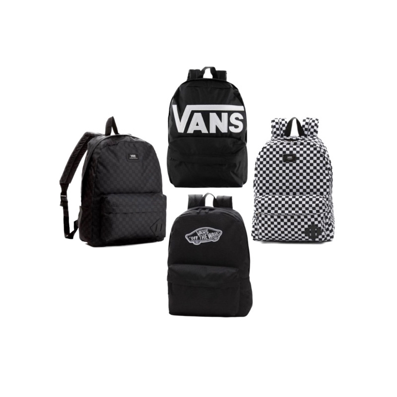 Bagpack Vans // Black White Chekerboard // Black Cheker Pewter // BLack Realm Logo // Black Oldskool