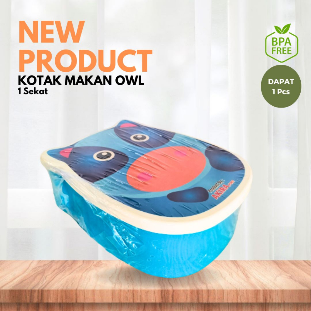 (SHT) Kotak Makan Sekat / Kotak Makan OWL / Kotak Bekal Anak Unik