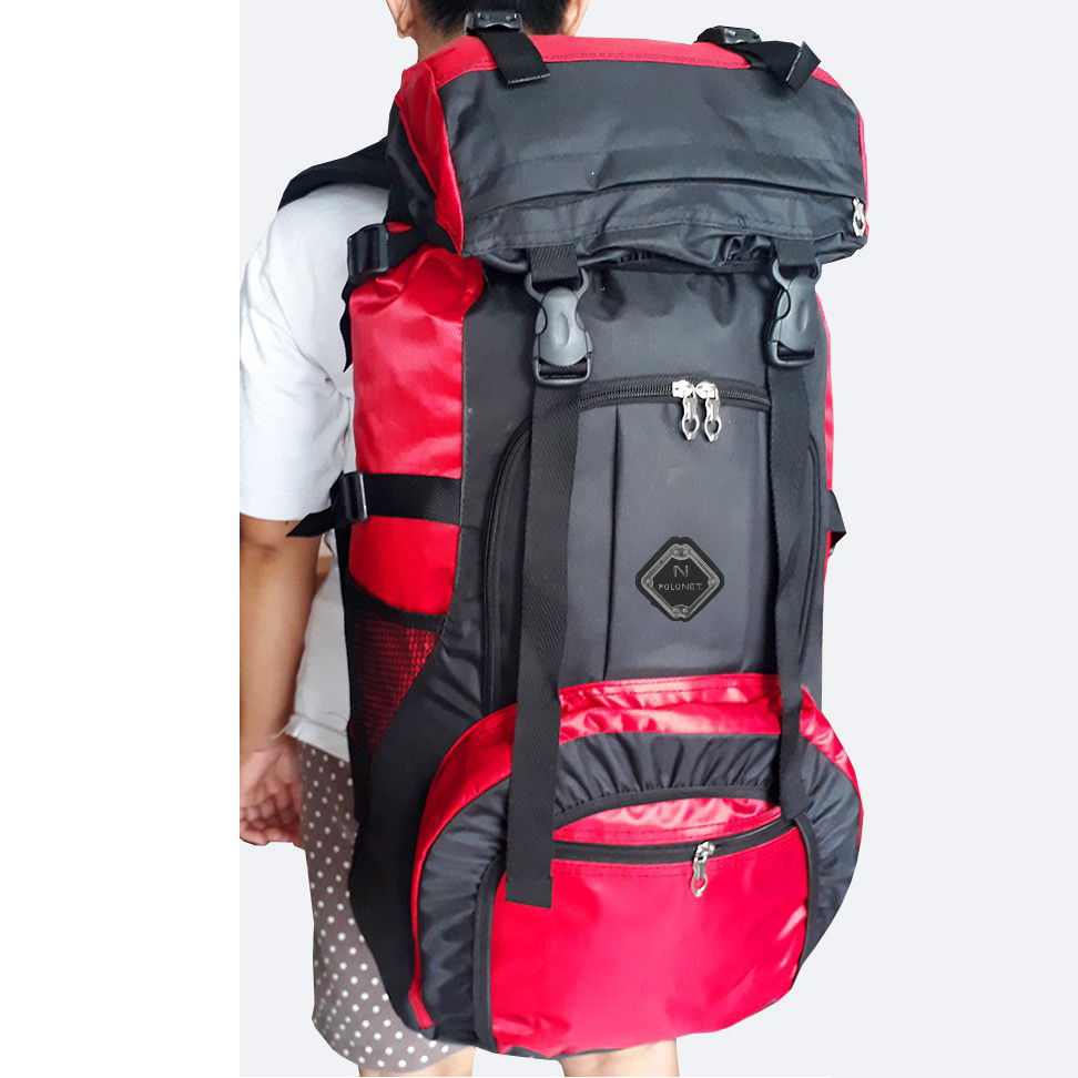 Tas Gunung Pria 60 Liter Carrier 60L Keril Cowok Polo Net Gratis Rain Cover