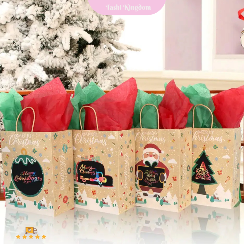 

PAPERBAG NATAL LUKIS KANTONG NATAL HAMPERS CHRISTMAS PAPERBAG KADO NATAL