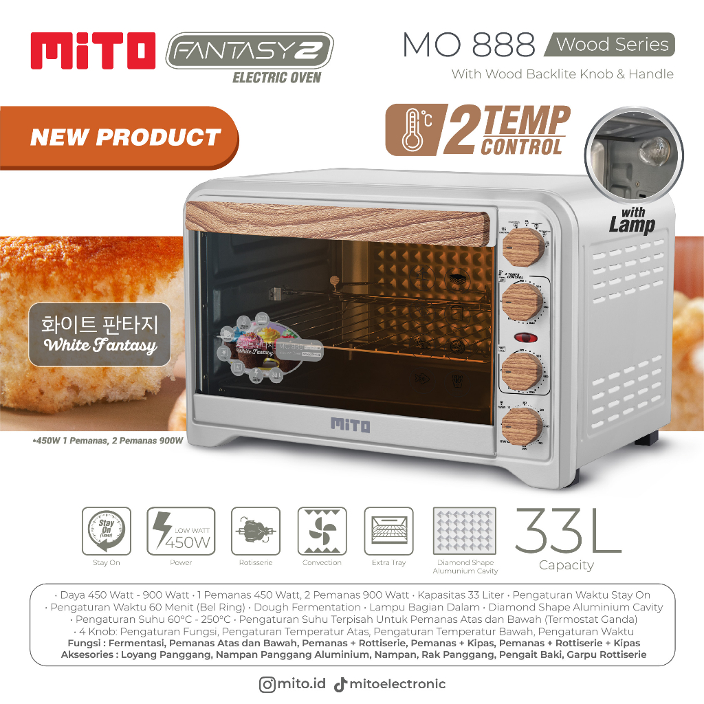 MITO OVEN 33 LITER PUTIH FANTASY 2 MO888 - MO-888 - MO 888