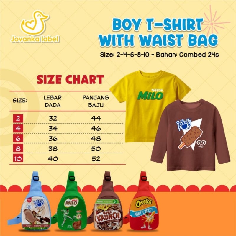 Ready ‼️ Set Koas Boy T-shirt With Waistbag by Jovanka bisa cod