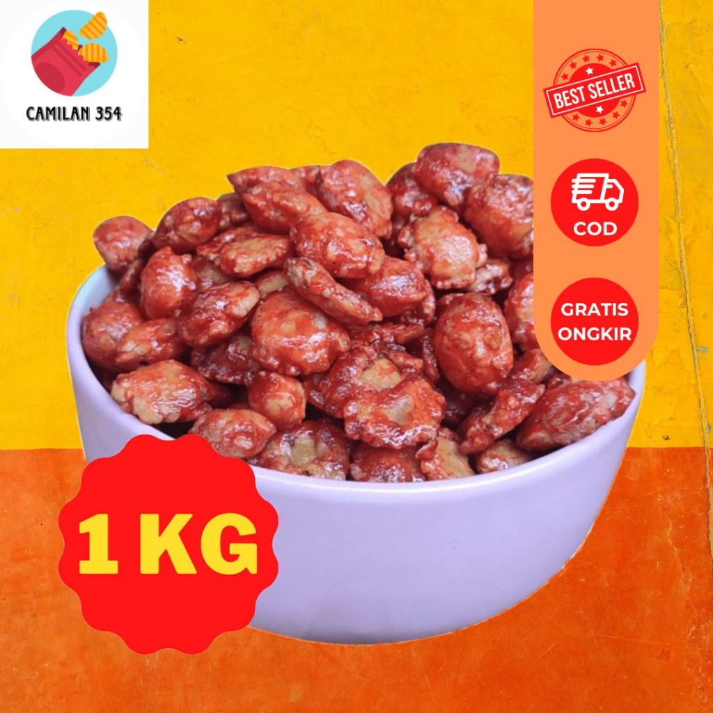 

[KILOAN] Emping Melinjo Pedas - 1000gr / Belinjo Blinjo Klethuk Kletuk Kembung Balado 1KG