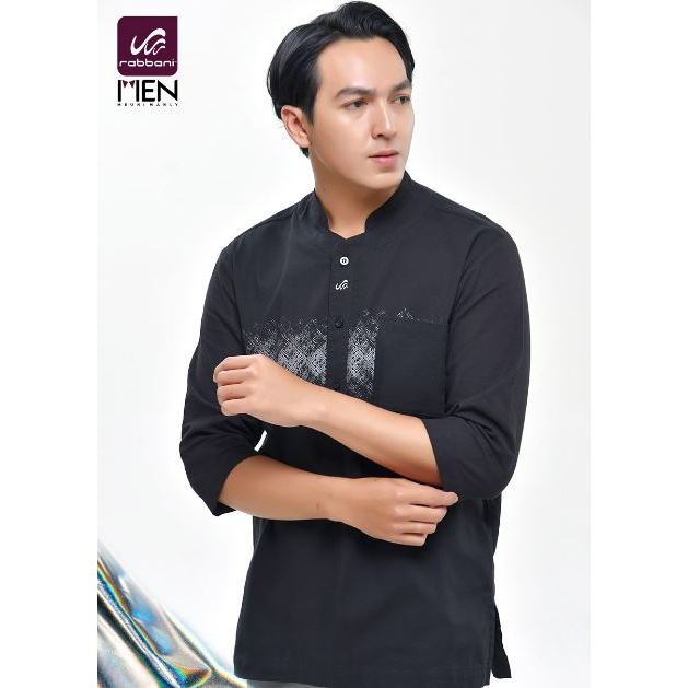Kolo Shaher - Kemeja Pria Koko Longgar Lengan Siku Lengan Pendek Rabbani Baju koko Dewasa Kemko Atas