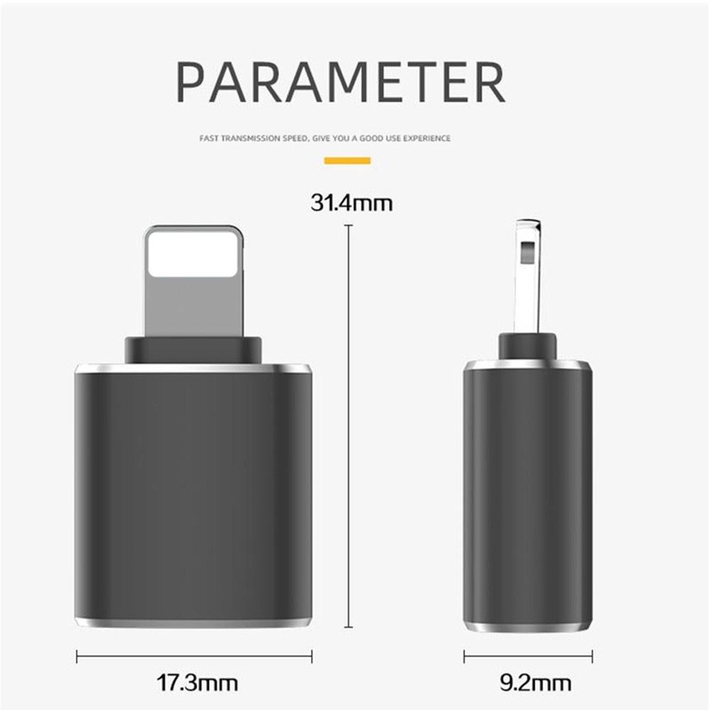 ￼USB 3.0 to Lightning Adapter OTG untuk cocokkan iPhone 14 13 12 11 Pro XS Max XR X 8 iPad U Disk Lighting Male To USB 3.0 Adapter untuk IOS OTG USB Adaptor Lighting Male Transmisi Data U Disk Mouse Keyboard USB Pengisian Daya Charger / kompatibel for otg