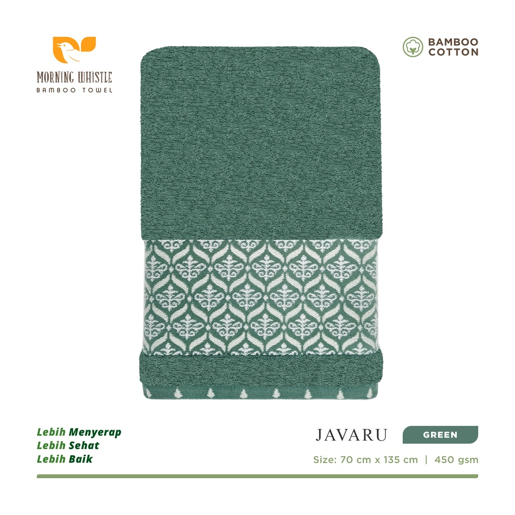 Handuk Mandi Dewasa Terry Palmer Murah / Towel Morning Whistle Serat Bambu Motif Javaru 70x135cm