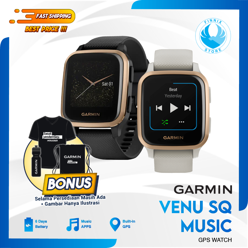 Garmin Venu SQ / Venu SQ MUSIC Smartwatch Garmin Square - Garansi Resmi