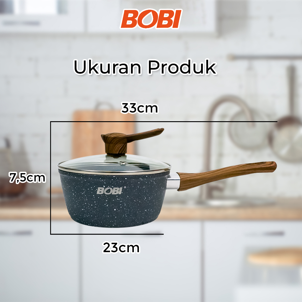 Saucepan Cookware 16cm kode BB-S-16 /// Panci Anti Lengket Pan Kuah Masak Goreng BOBI - Warna Random