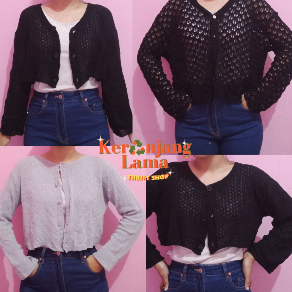 Cardigan Rajut Crop Thrift