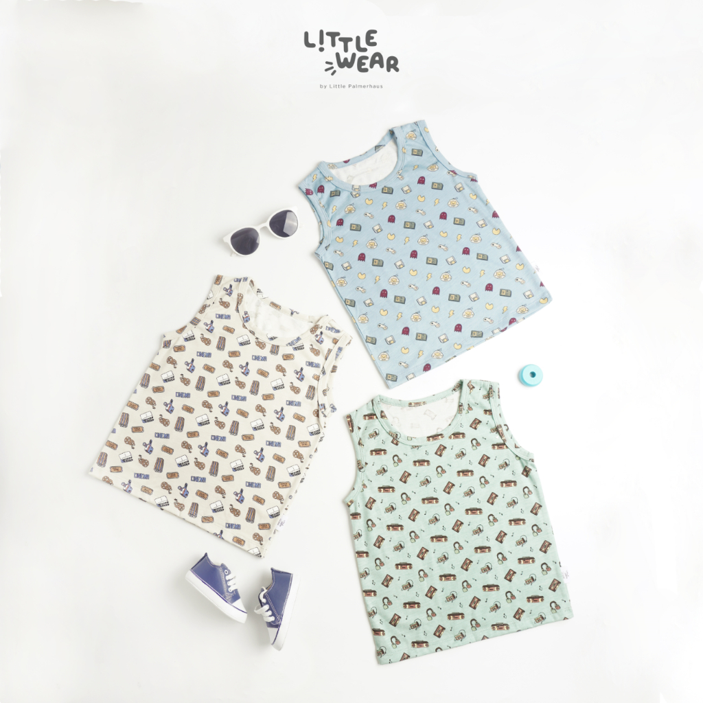 [TOMS] [1-5 Tahun] LITTLE PALMERHAUS (1stel) LITTLE WEAR Kids Sleeveless ( Stelan Baju Kutung Anak )