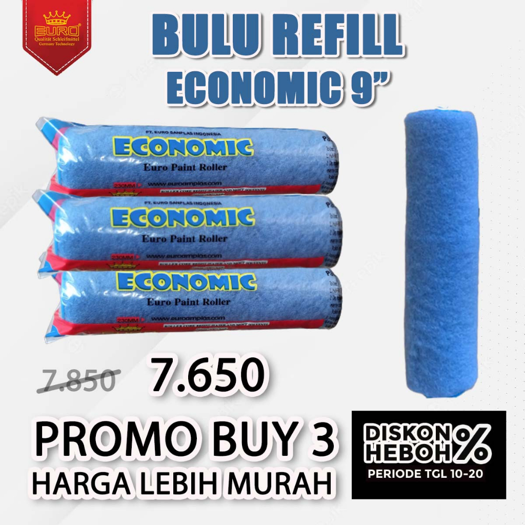 Bulu Kuas roll cat ERA ROLL EURO murah bisa cod jakarta gratis ongkir refill paint brush