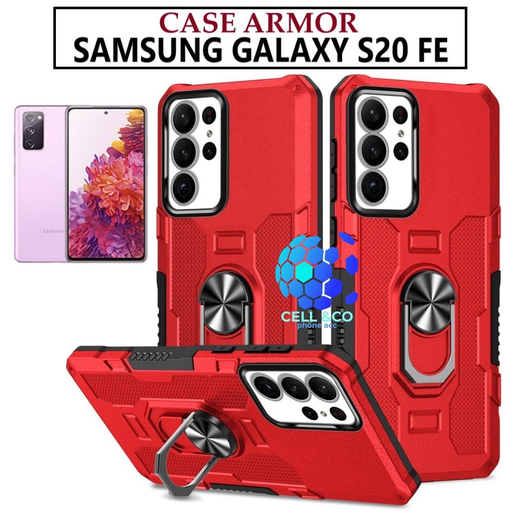 Case Armor SAMSUNG GALAXY S20 FE Iring Cincin Magnetic Kesing Hp Protect kamera Premium Hard Case Standing Robot Pelindung Kamera