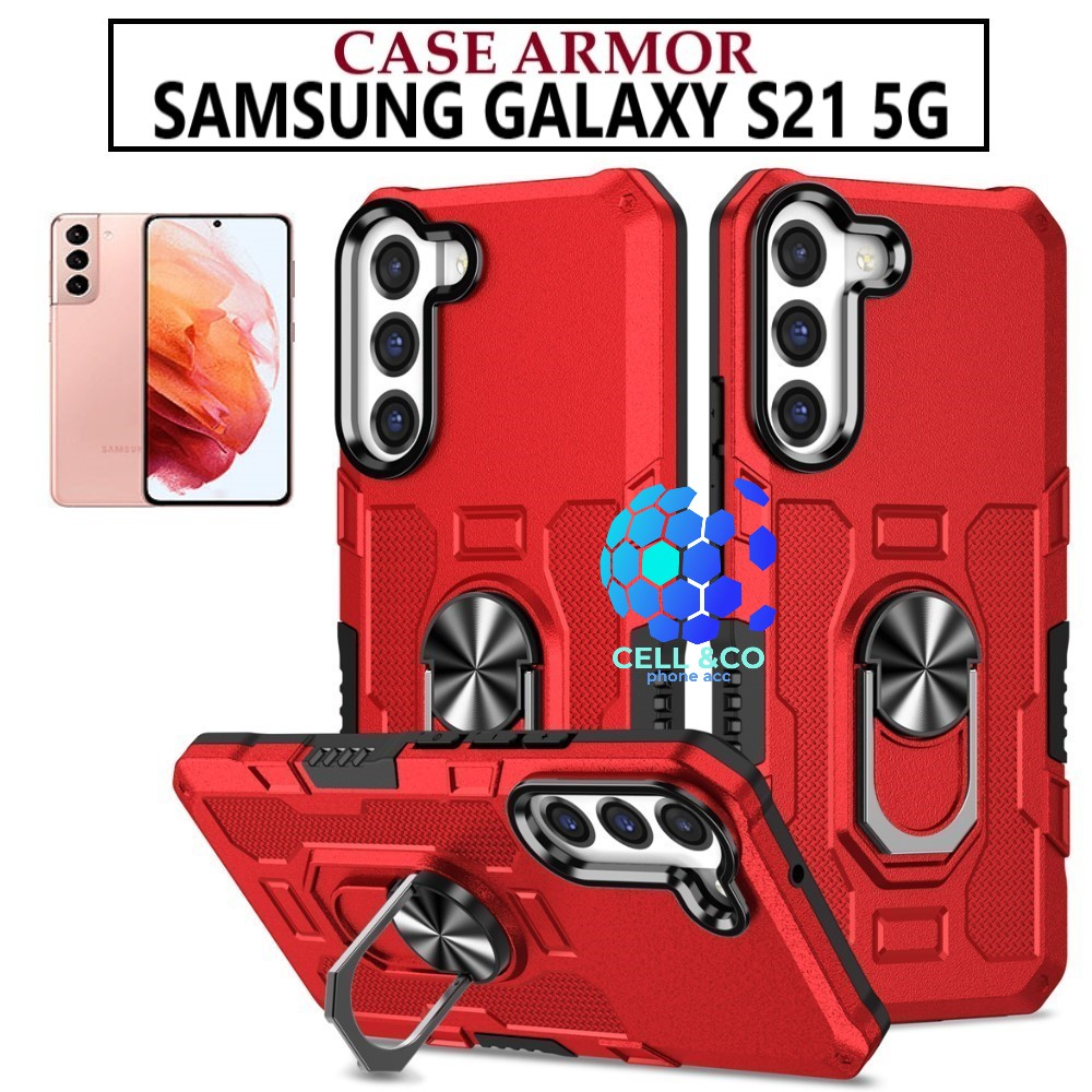 Case Armor SAMSUNG GALAXY S21 5G Iring Cincin Magnetic Kesing Hp Protect kamera Premium Hard Case Standing Robot Pelindung Kamera