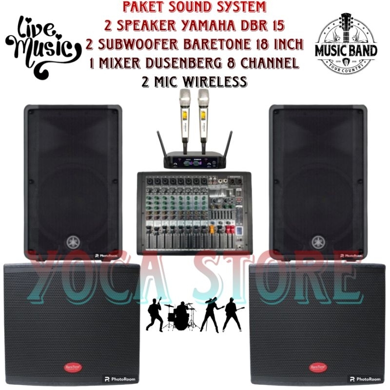 Paket Sound Yamaha 15 Inch DBR 15 + 2 Subwoofer Baretone 18 Inch Original