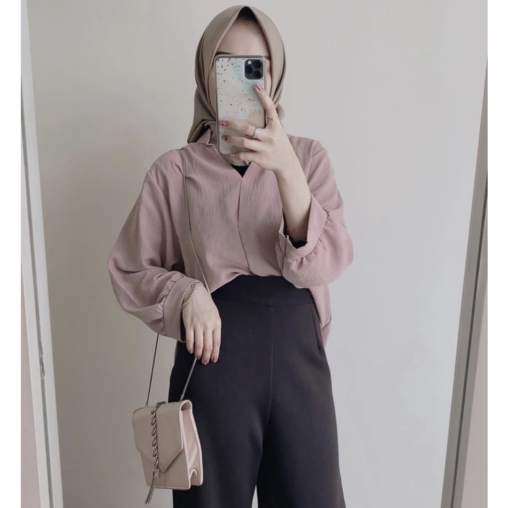 ATASAN WANITA BLOUSE NOLA RAYON CRINKLE IMPORT DA