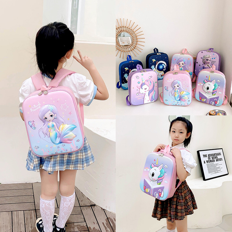 100 IMPORT Tas Sekolah Anak TK / PAUD Karakter Unicorn Putri Duyung Astronot Super Ringan Tas Ransel Timbul Anak Perempuan Laki-Laki