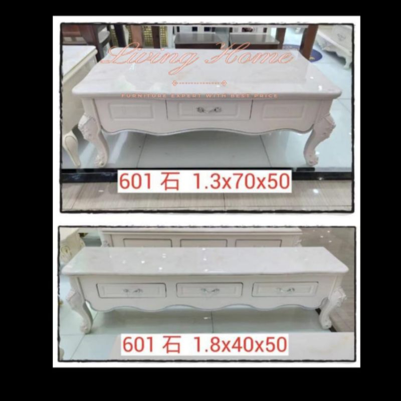 Meja Tamu Mewah Granit Kaca