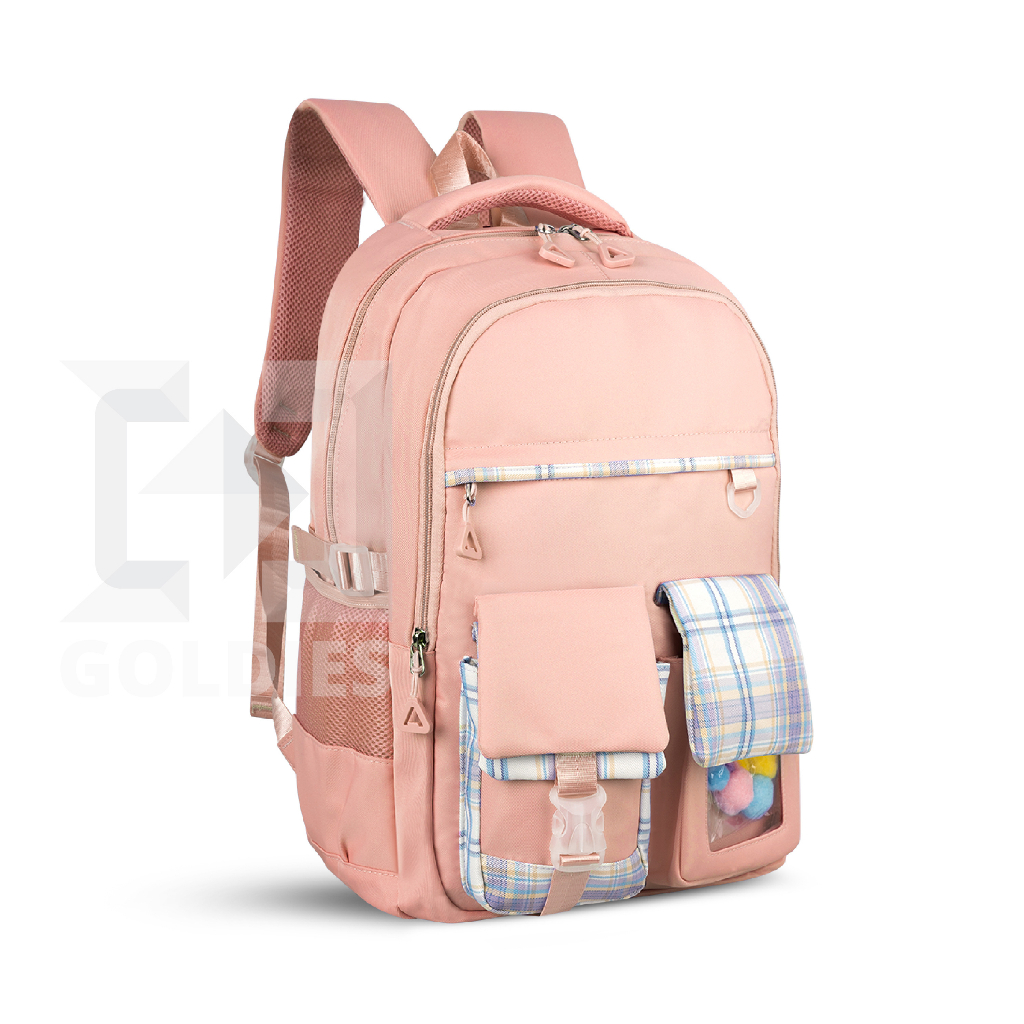 Tas Ransel Sekolah Anak Perempuan Tas Laptop 14 inch SD SMP Import - Goldiesbags