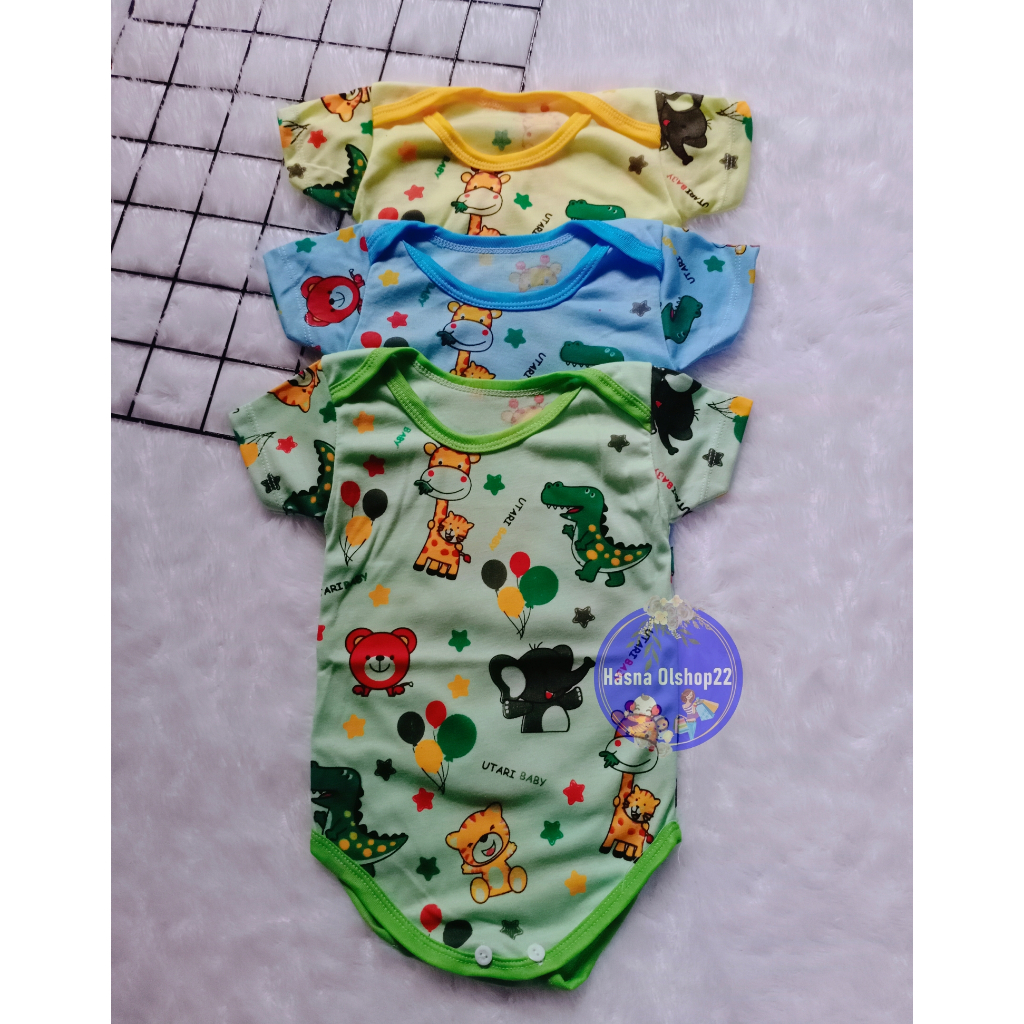 Jumper Bayi Lengan Pendek / Baju Bayi Perempuan Laki Laki 0-1 Tahun Jumsuit Bayi Baru Lahir