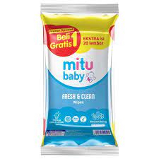 MITU BABY WIPES 40'S FRESH & CLEAN BLUE/MITU BABY WIPES 45'S ANTISEPTIC GREEN/TISSUE BASAH MITU BIRU