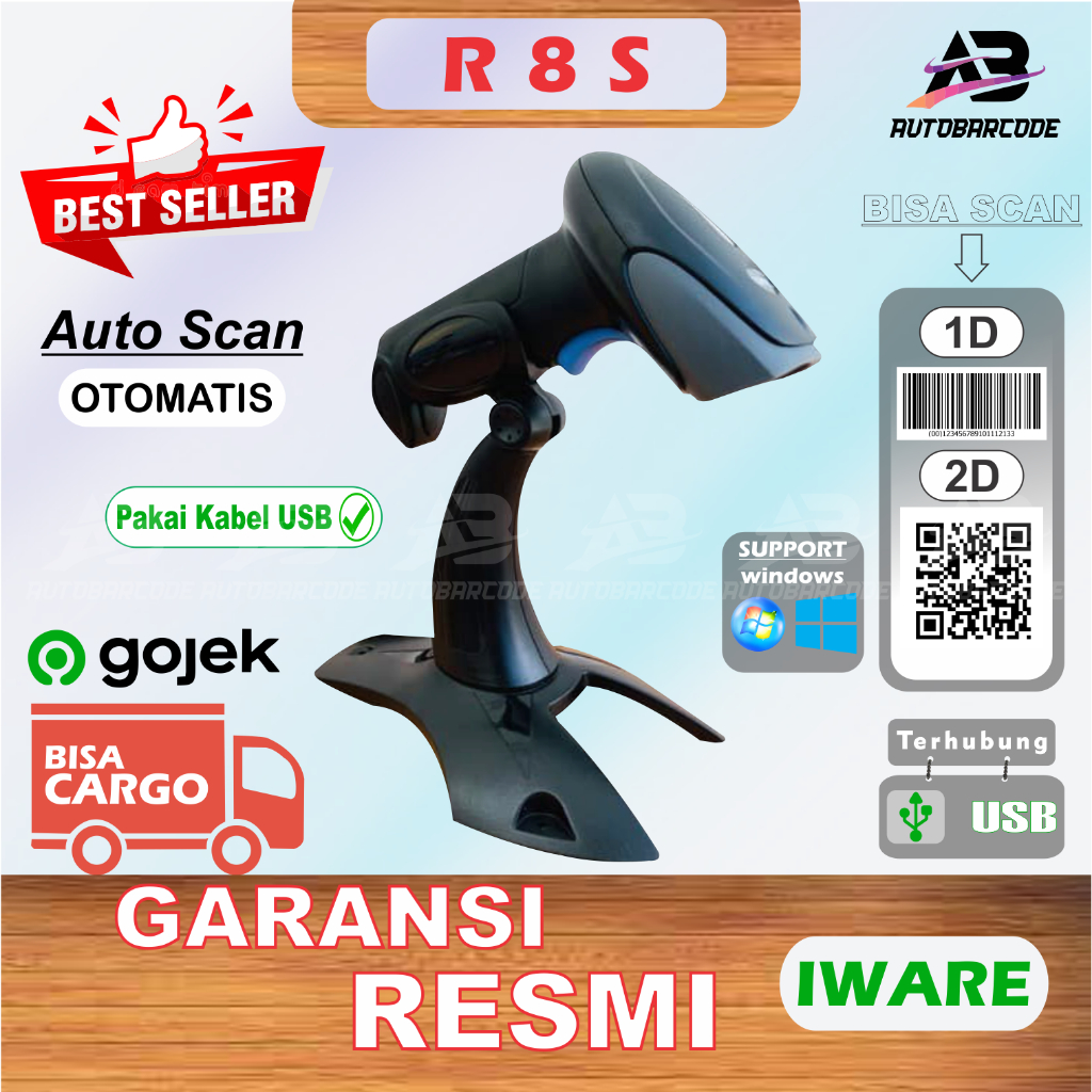 IWARE 2D R8S BARCODE SCANNER E-FAKTUR SCANNER 2D AUTOSCAN QR CODE