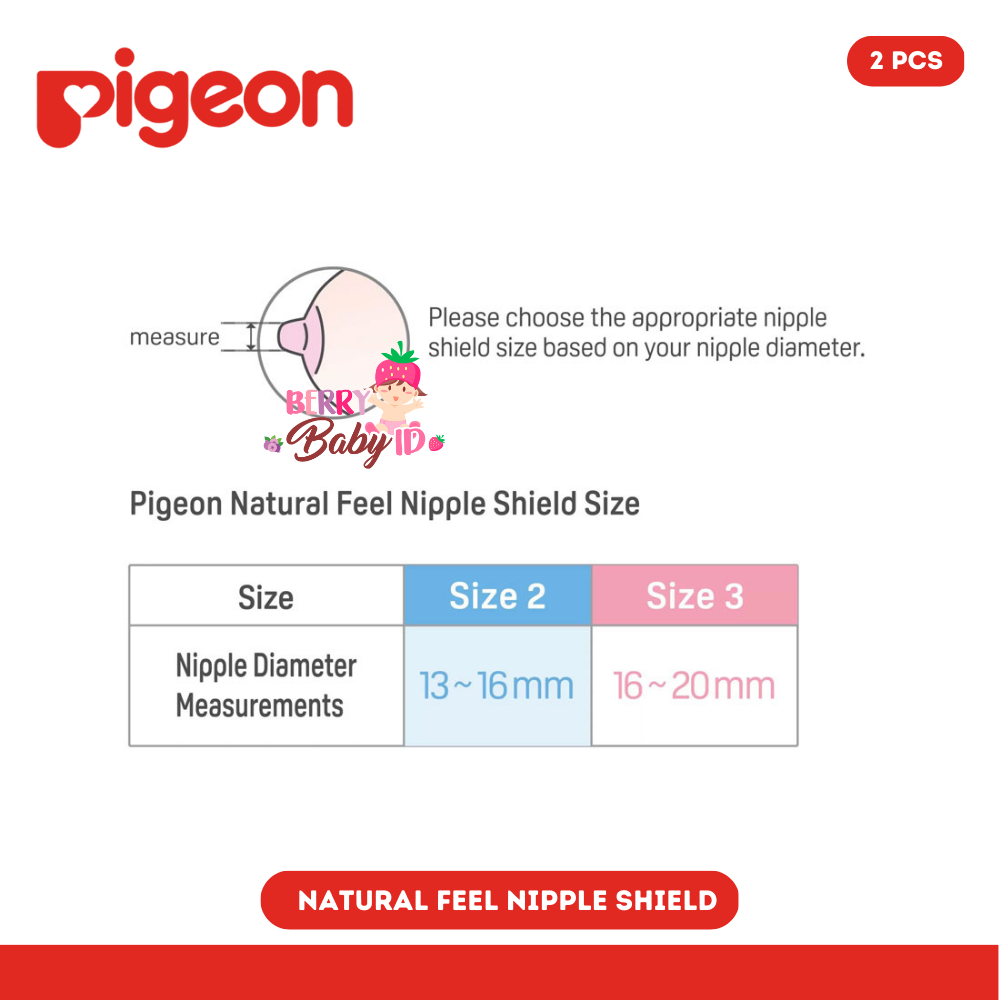 Pigeon Natural Feel Nipple Shield Pelindung Puting Ibu Menyusui Berry Mart