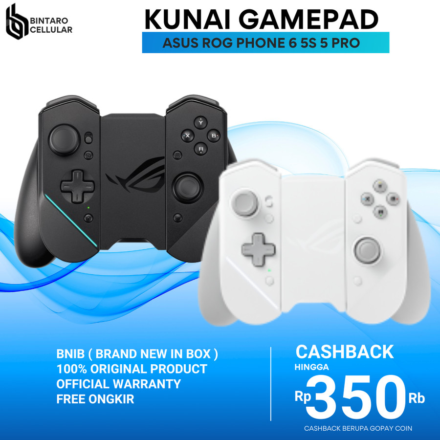 Kunai Gamepad Asus Rog Phone 6 Pro Black / White  Moonlight Original