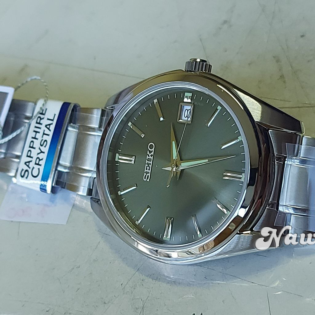 Seiko Quartz SUR527P1 Sapphire Olive Green - Jam Tangan Pria SUR527