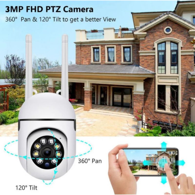 IP CAMERA CCTV WIFI SPEED DOME PTZ 8MP OUTDOOR FULL HD 1080P CCTV APP V380 PRO / MALAM BISA BERWARNA PTZ