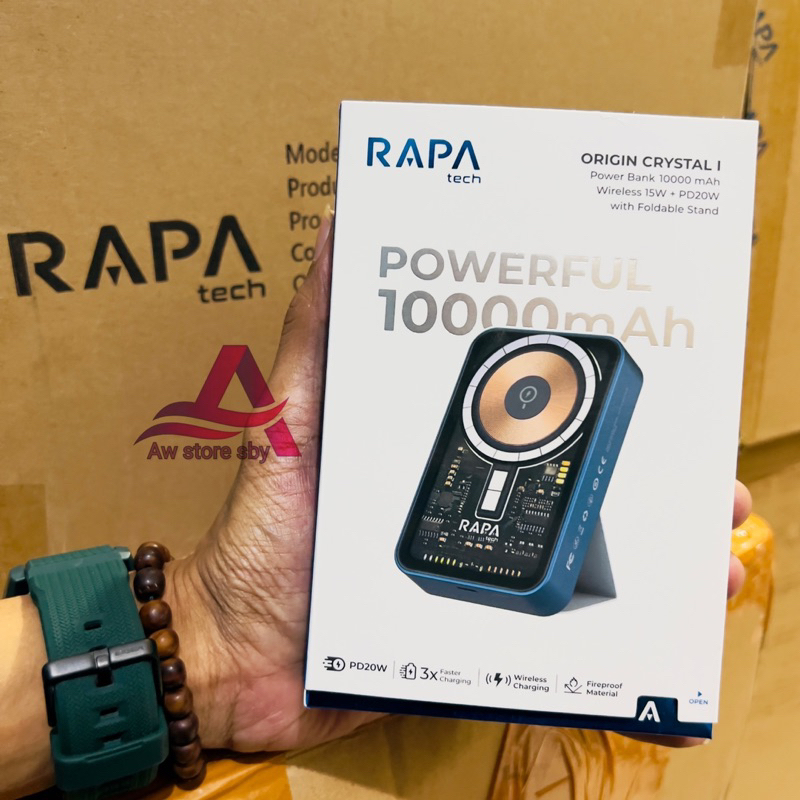 Original RAPAtech PowerBank Wireless 10000mAh PD Fast Charging 20W Strong Magnetic